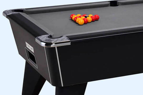 The corner of the GB Pro pool table.
