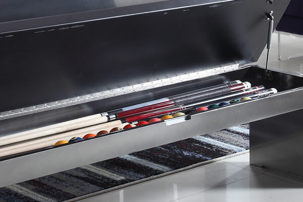 The Pureline New York slate pool table storage bench.