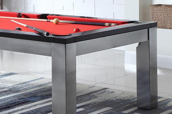 The Pureline New York slate bed pool table corner.