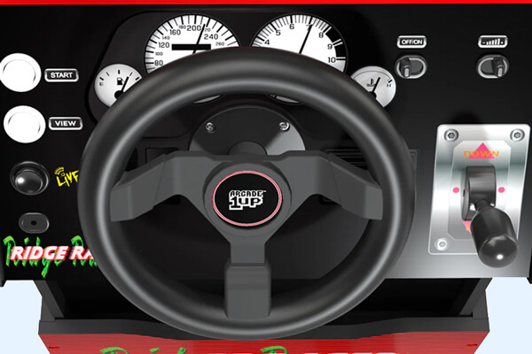 Arcade1Up Ridge Racer controls.