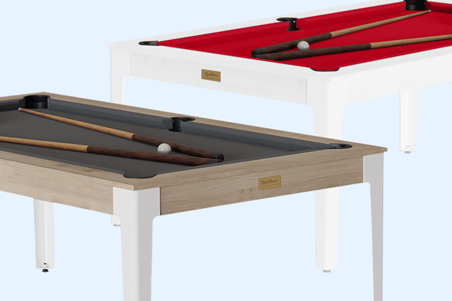 Rene Pierre Elan Pool table in two finishes.