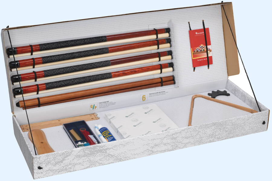 The accessory kit that comes with the Fusion table.