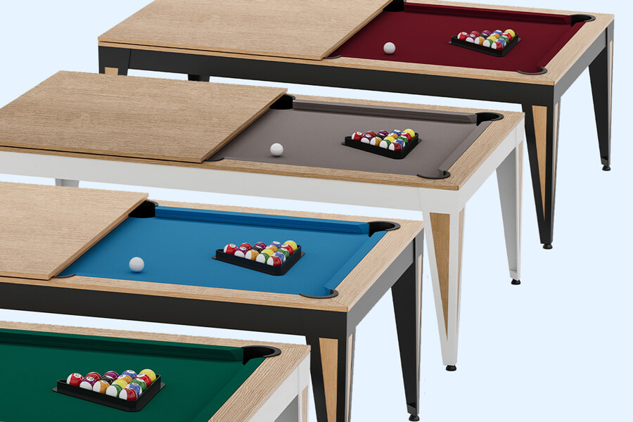 The Pureline Blade pool table cloth colours.