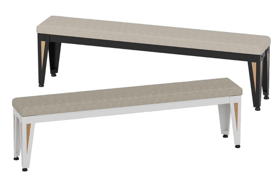 The Pureline Blade pool table benches.