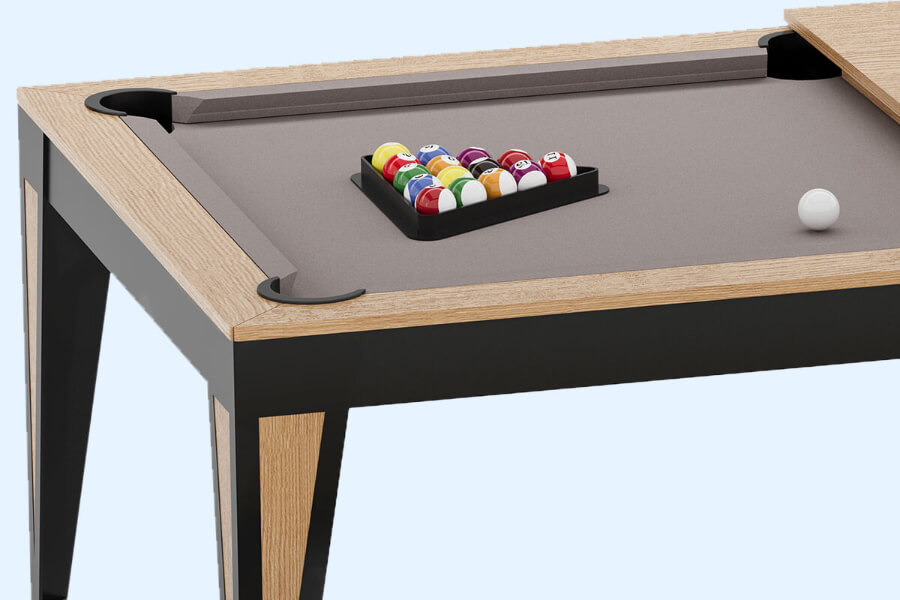 The Outback MR Outdoor pool table close up.