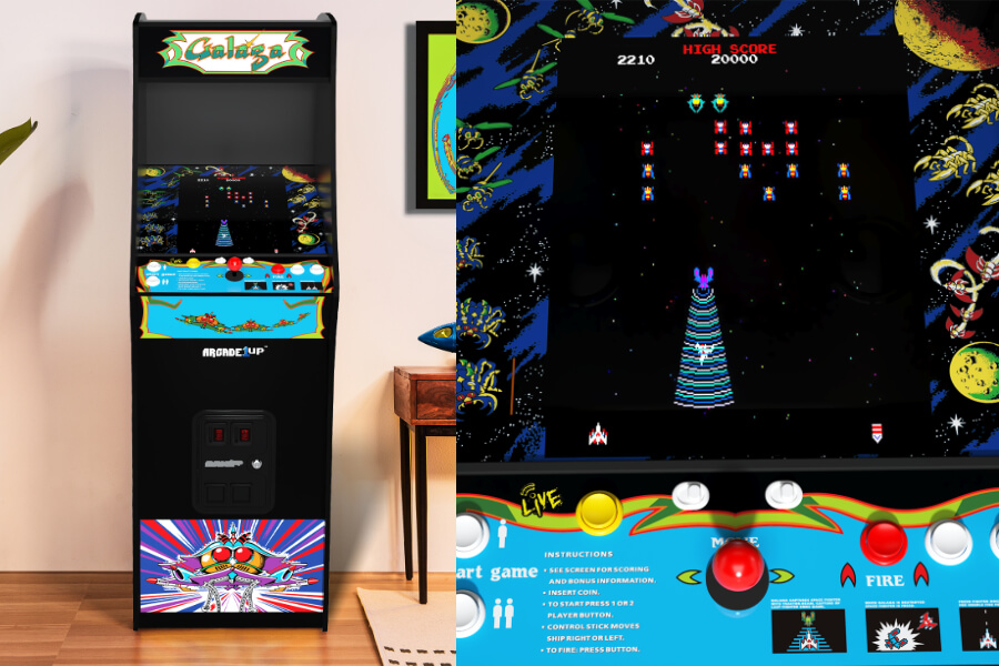 The Arcade1Up GALAGA Deluxe Arcade Machine.