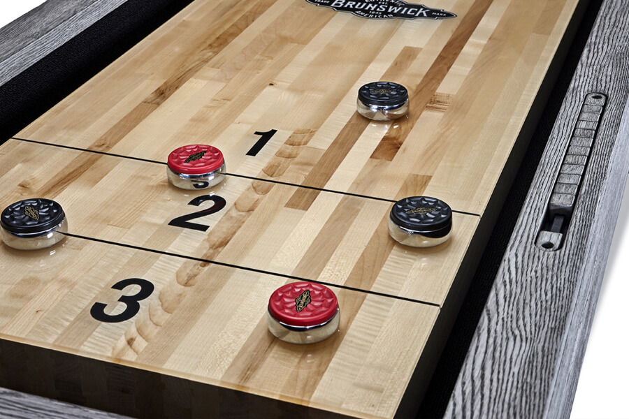 The Sanibel Shuffleboard Table with American Maple Hardwood Playfield.
