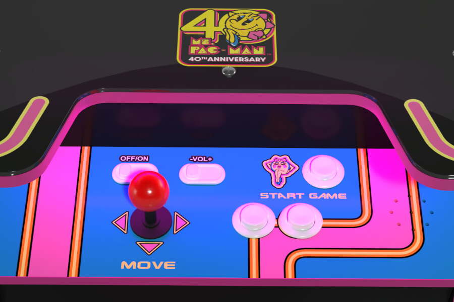The Ms Pac-Man cocktail table.