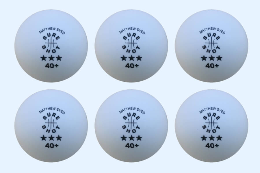 The Sure Shot Matthew Syed Three-Star Table Tennis Training Balls