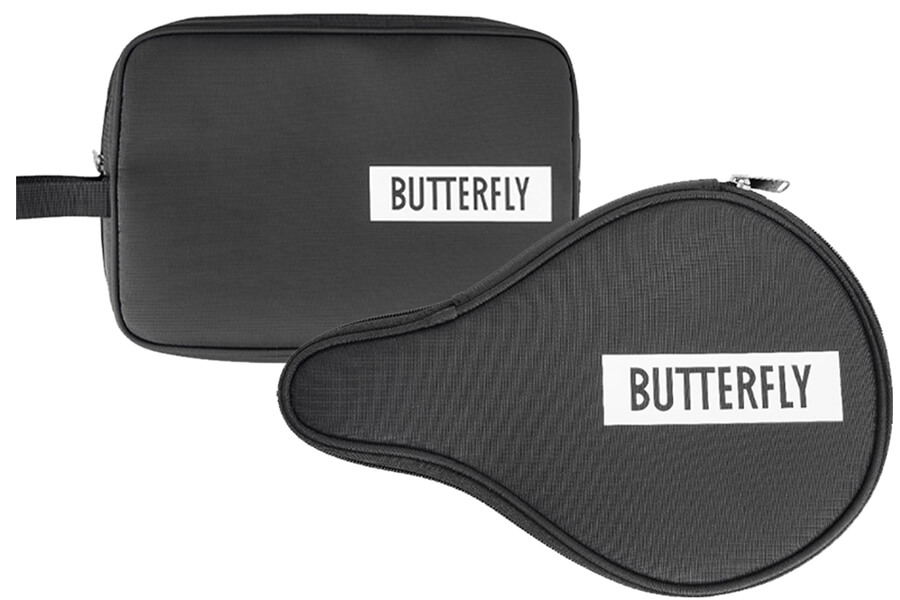 The Butterfly logo bat table tennis case in black round and square.