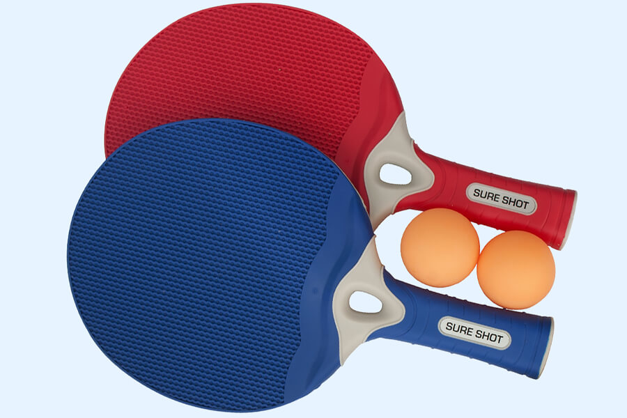 The Sure Shot Matthew Syed Outdoor tennis table bats and balls.