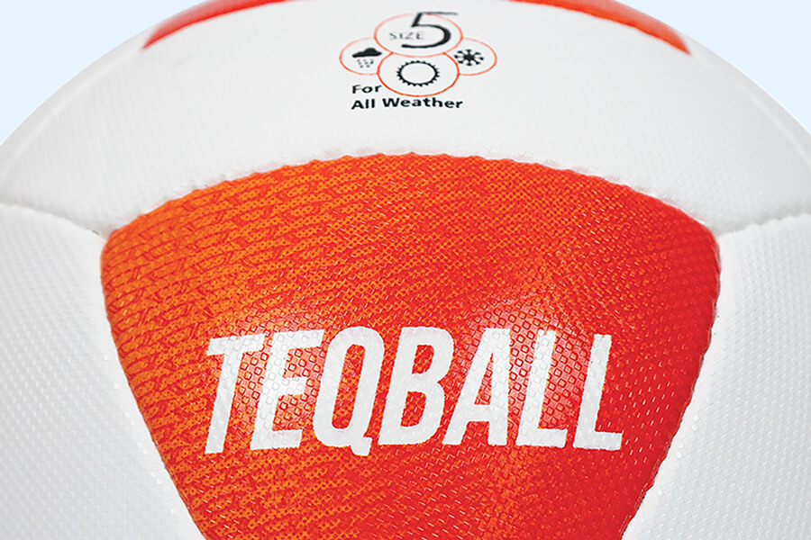 The Teqball ball close up.