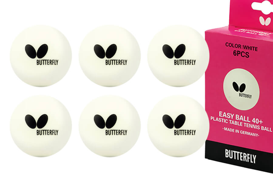 The Butterfly 40+ tennis table ball pack of 6.