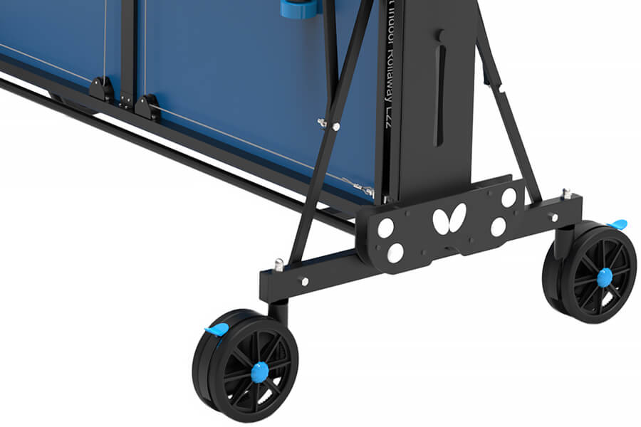 The Butterfly Spirit Match L22 Rollaway tennis table wheels.
