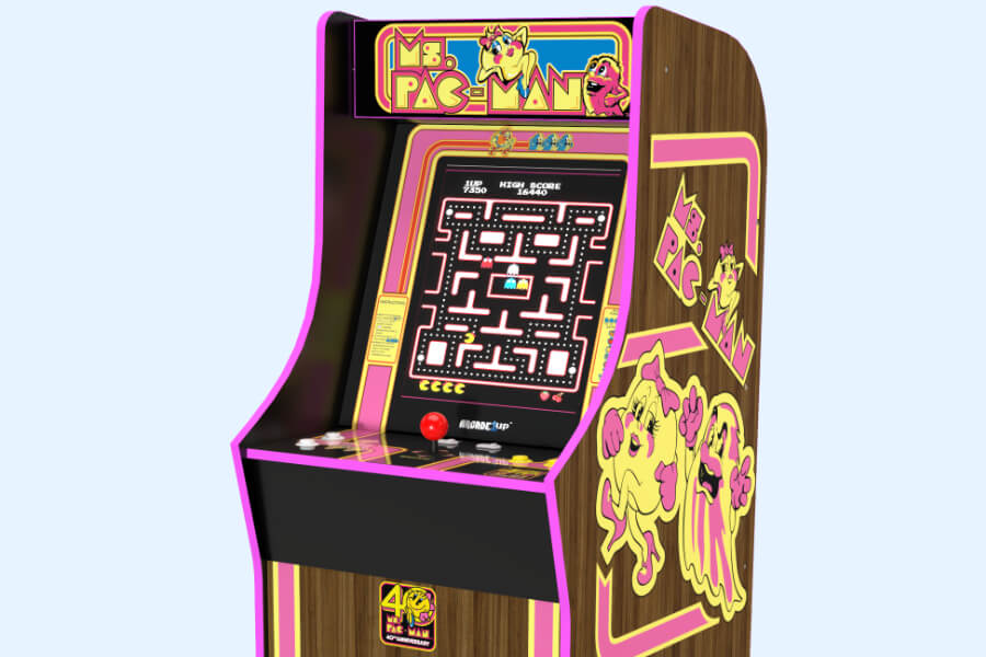 The Arcade1Up Ms. Pac-Man 40th Anniversary Arcade Machine.
