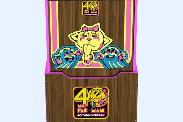 The Arcade1up Ms. Pac-Man 40th Anniversary Arcade Machine.