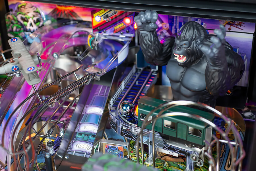 The Stern King Kong: Myth of Terror Island LE Pinball Machine playfield.