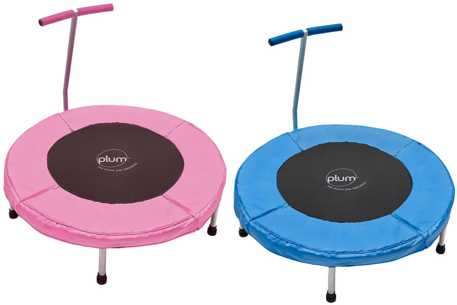 The Plum round Junior bouncer in blue and pink.