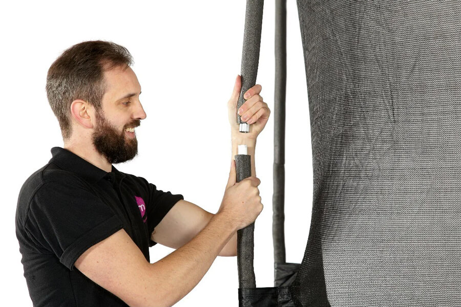 The Plum Space Zone II Evolution Springsafe trampoline enclosure assemby.