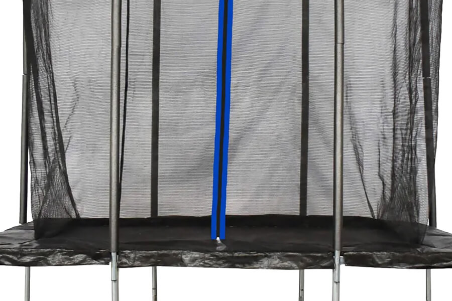 The Plum Rectangular Springsafe trampoline zipper.
