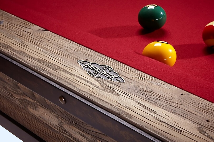 The Brunswick Edinburgh Pool Table frame brand detail.