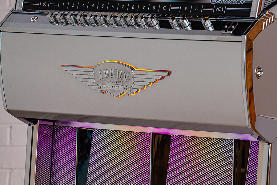 The Sound Leisure Streamline Rocket jukebox cabinet.