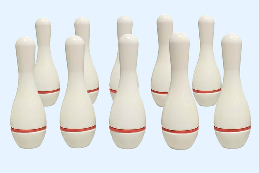 The Sun-glo Shuffleboard Bowling pins.