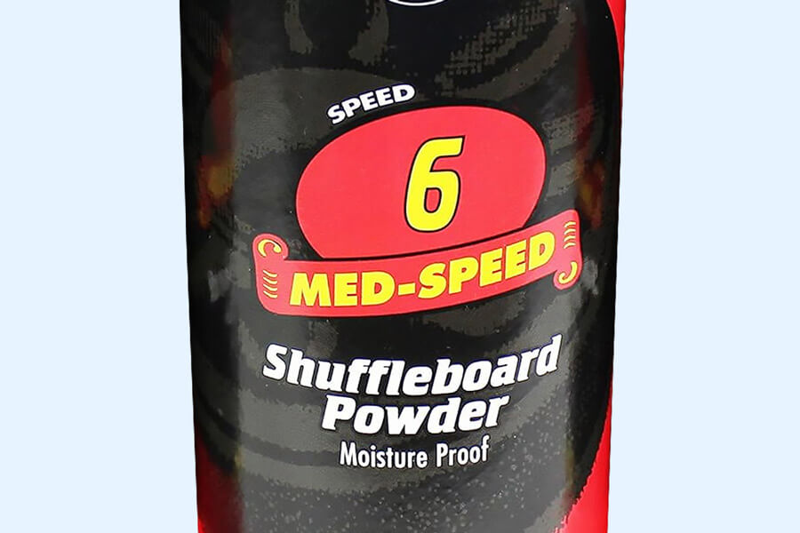 The Sun-Glo Shuffleboard Powder: Speed 6 (Formerly Medium Speed) close up.
