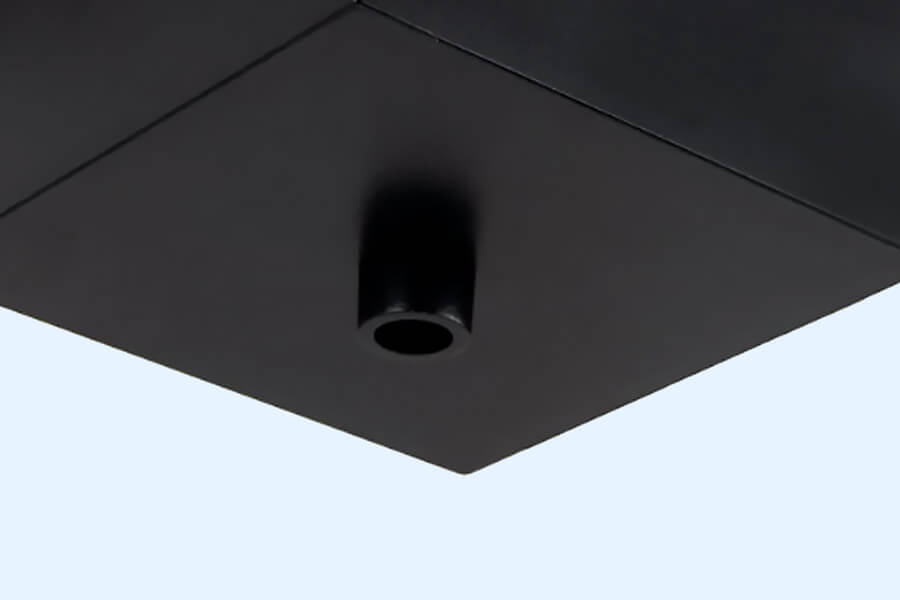 The Ceiling rose in black close up.