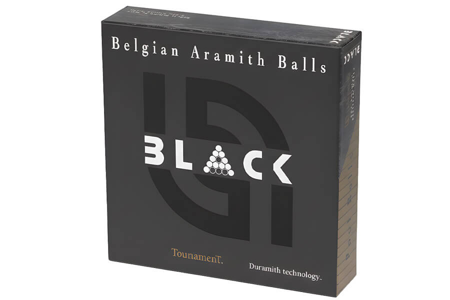 The US tournament black pool ball set box.