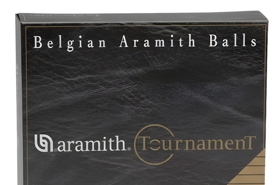 The Aramith 57.2mm Tournament Pro cup TV pool ball set box.