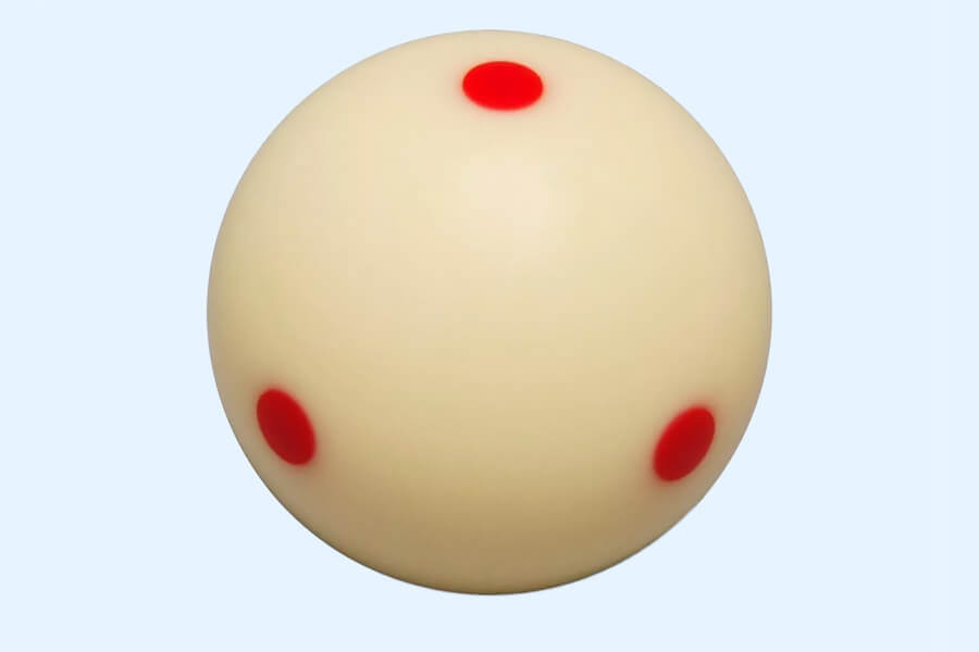 The Super Aramith Pro-Cup 6 Red Dots cue ball.