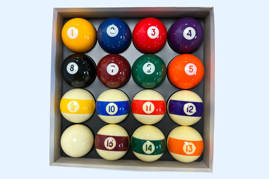 The Aramith Continental pool ball set.