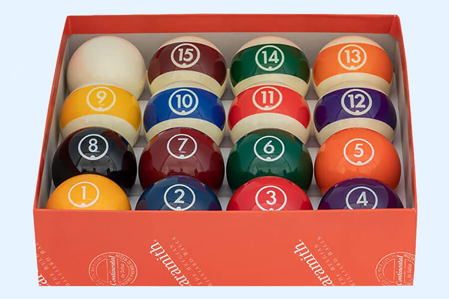 The Aramith Continental pool ball set.