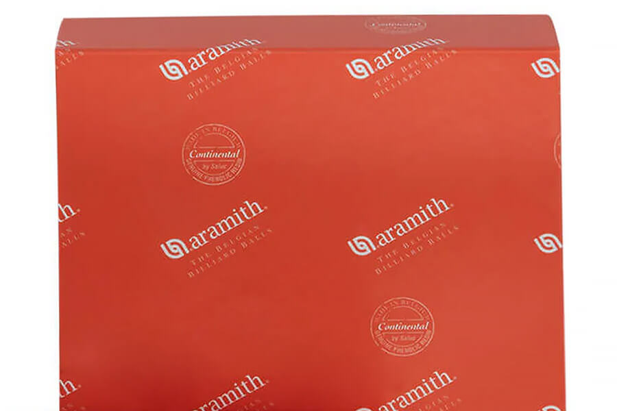 The Aramith Continental pool ball set box.