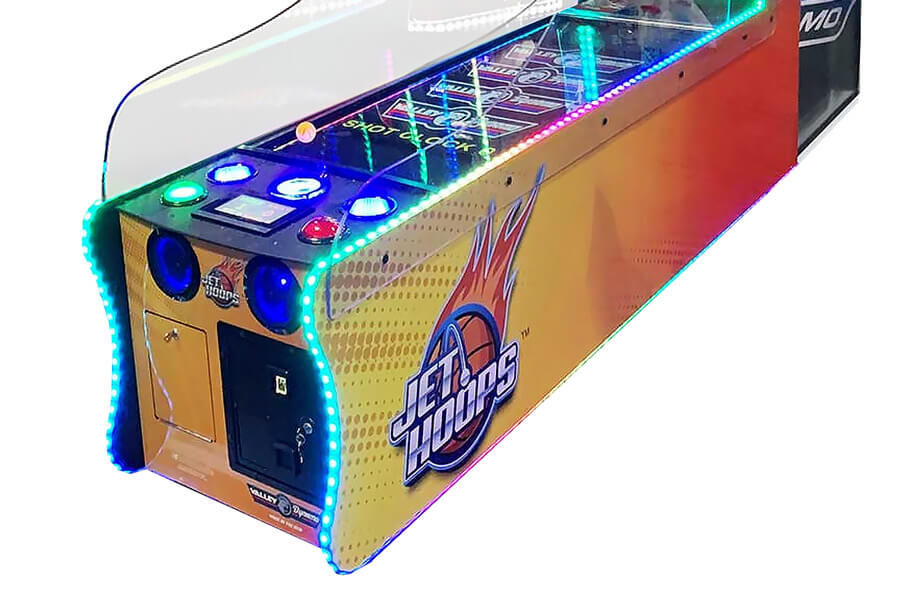 The Jet-hoops Novelty Arcade beer-pong game close-up.