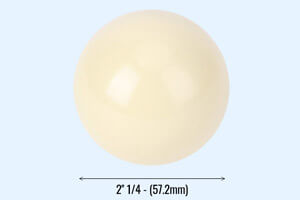 The Aramith British Cue ball 57.2mm size.