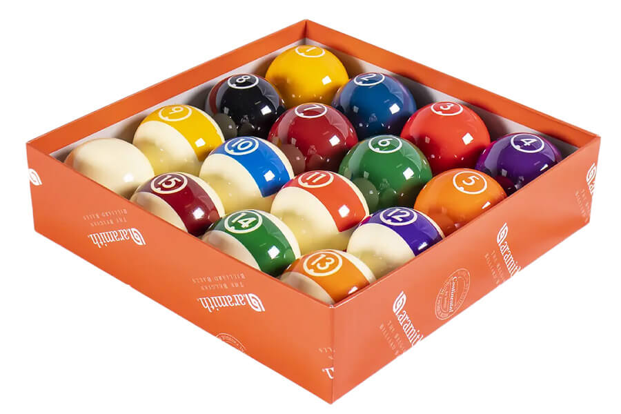 The Aramith Continental (51.2mm) pool ball set.
