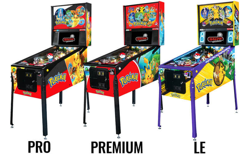 The Stern Pokémon Pro Pinball Machine Range.