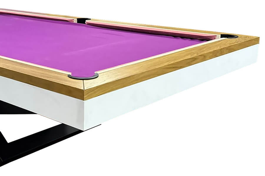 The 14-Bis Slate Bed Pool Table corner.