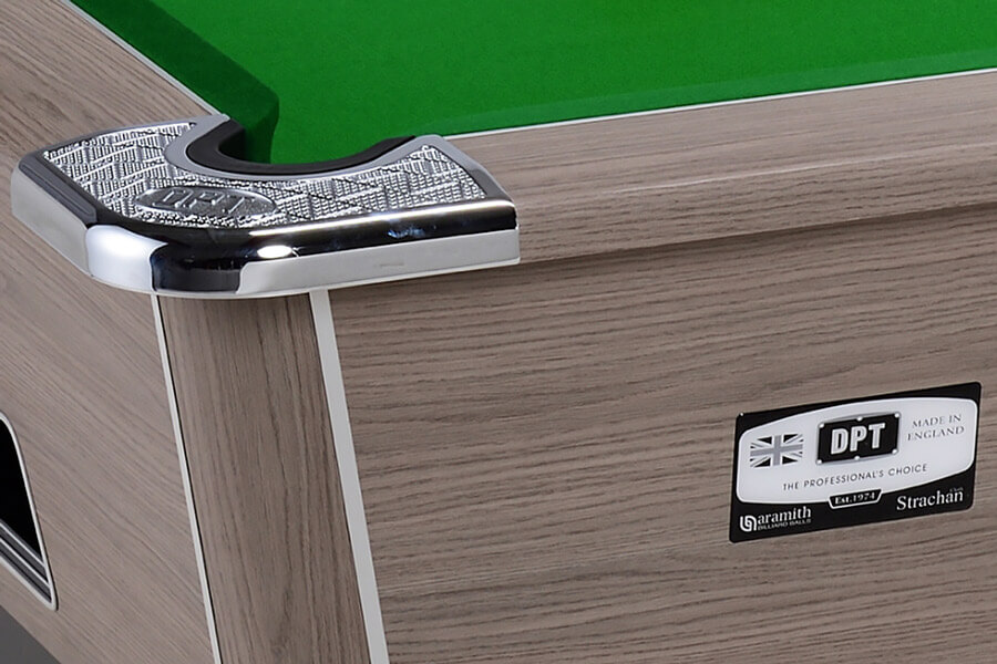 The corner cap on the Omega Professional pool table.
