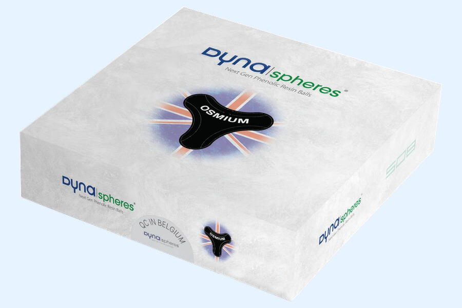 The Osmium 508 English Pool Ball Set by Dynaspheres.