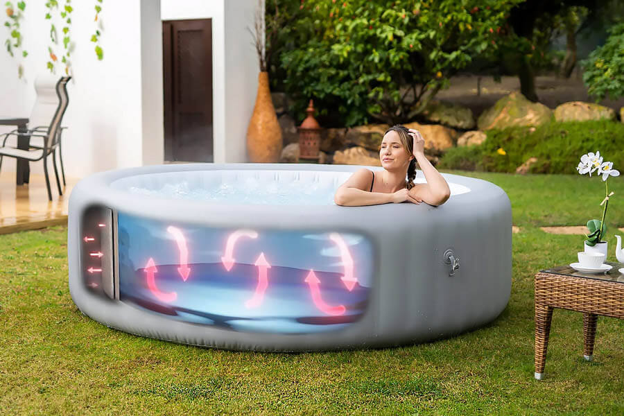 The Lay-Z-Spa Grenada AirJet Hot Tub water system.