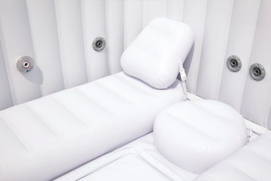 The Lay-Z-Spa Maldives HydroJet Hot Tub inside view.