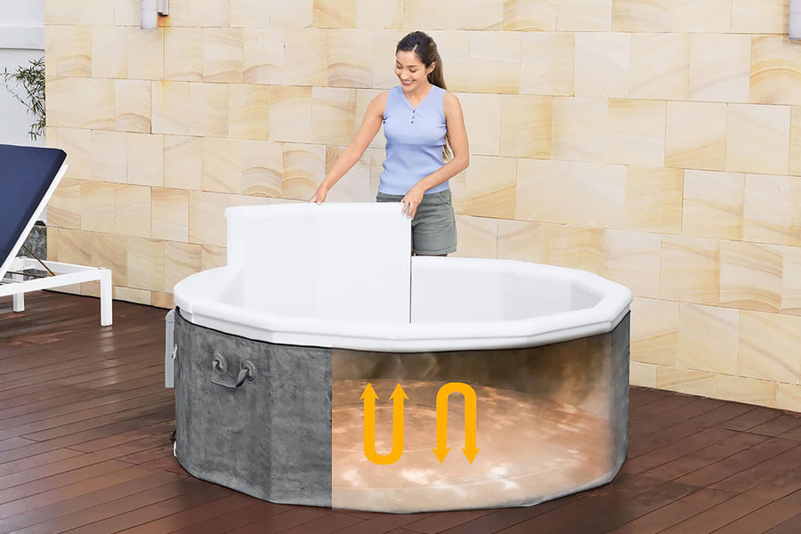 The Lay-Z-Spa Carrara AirJet Hot Tub Thermacore System.