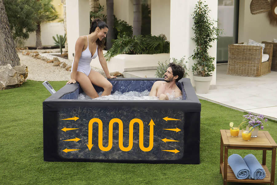 The Lay-Z-Spa Stockholm AirJet Hot Tub Thermacore System.