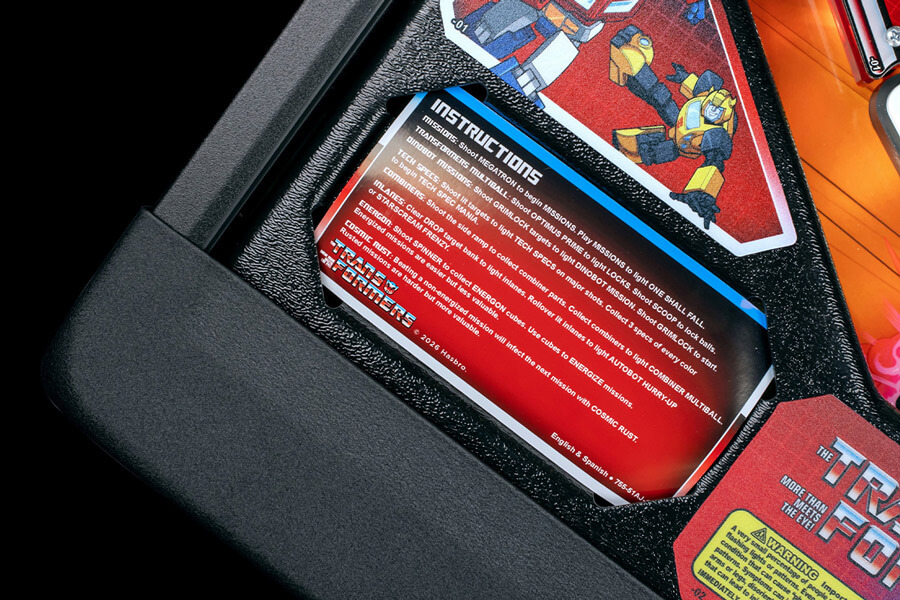 The Stern Transformers Pro Pinball instructions.