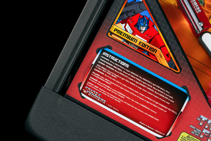 The Stern Transformers Premium Pinball Instructions.