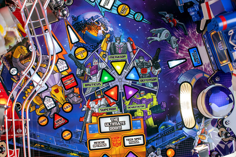 The Stern Transformers LE Pinball playfield.