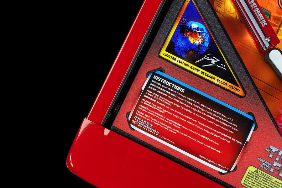 The Stern Transformers LE Pinball Instructions.